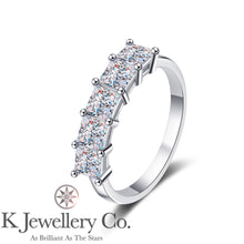 Load image into gallery viewer Moissanite Princess Cut Stars Ring Moissanite Princess Cut Stars Ring