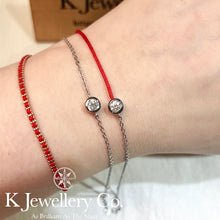 將圖片載入圖庫檢視器 Moissanite Redline Bracelet 莫桑石30分紅繩/全鏈手鏈