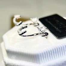 Load image into gallery viewer Moissanite Smile Two ways 1.2ct Earrings full moissanite 2-way high setting earlobe smile earrings