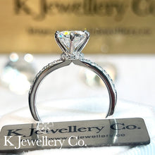 Load image into gallery viewer Moissanite 2ct Six Prongs Crown Ring Moissanite 2ct Crown High Setting Six Prongs Ring