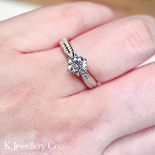 Load image into gallery viewer Moissanite Six Prong Paved Ring Moissanite Star Diamond Ring