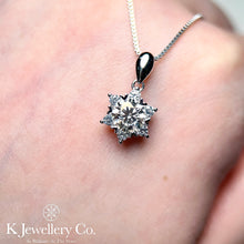 Load image into gallery viewer Moissanite Snowflake Pave Necklace Moissanite Snowflake Necklace