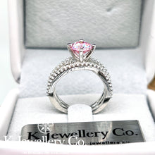將圖片載入圖庫檢視器 Moissanite Pink Eternity Love Ring 訂制版粉紅莫桑石永恆的愛戒指