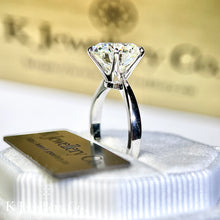 Load image into gallery viewer Moissanite Classic Six Prongs 5ct Ring Moissanite Classic Six Prongs 5ct Ring