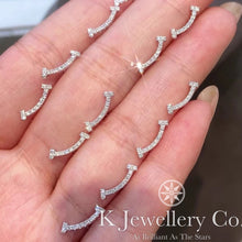 Load image into gallery viewer Diamond 18K Gold Smile Ear Studs