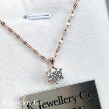 將圖片載入圖庫檢視器 Moissanite Six Prong Necklace 莫桑石六爪頸鏈