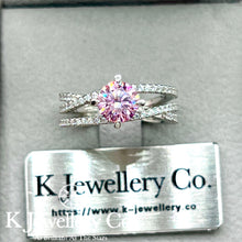 將圖片載入圖庫檢視器 Moissanite Pink Eternity Love Ring 訂制版粉紅莫桑石永恆的愛戒指