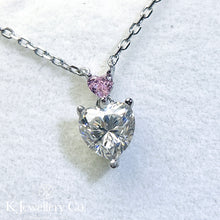 將圖片載入圖庫檢視器 Moissanite Heart Necklace 莫桑石愛心頸鏈