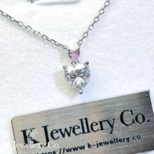 將圖片載入圖庫檢視器 Moissanite Heart Necklace 莫桑石愛心頸鏈