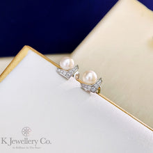 Load image into gallery viewer Pearl V Shape Earring Freshwater Pearl V Shape Earrings