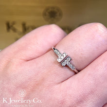 Load image into gallery viewer Moissanite Double T Ring Moissanite Double T Ring