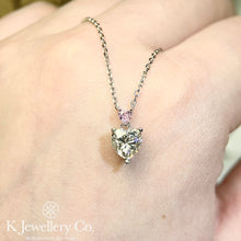 將圖片載入圖庫檢視器 Moissanite Heart Necklace 莫桑石愛心頸鏈
