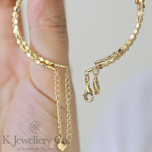 將圖片載入圖庫檢視器 18K Gold Cube Bangle 18K立方體閃閃珠手鐲