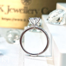 Load image into gallery viewer Moissanite 2ct Six Prongs Crown Ring Moissanite 2ct Crown High Setting Six Prongs Ring