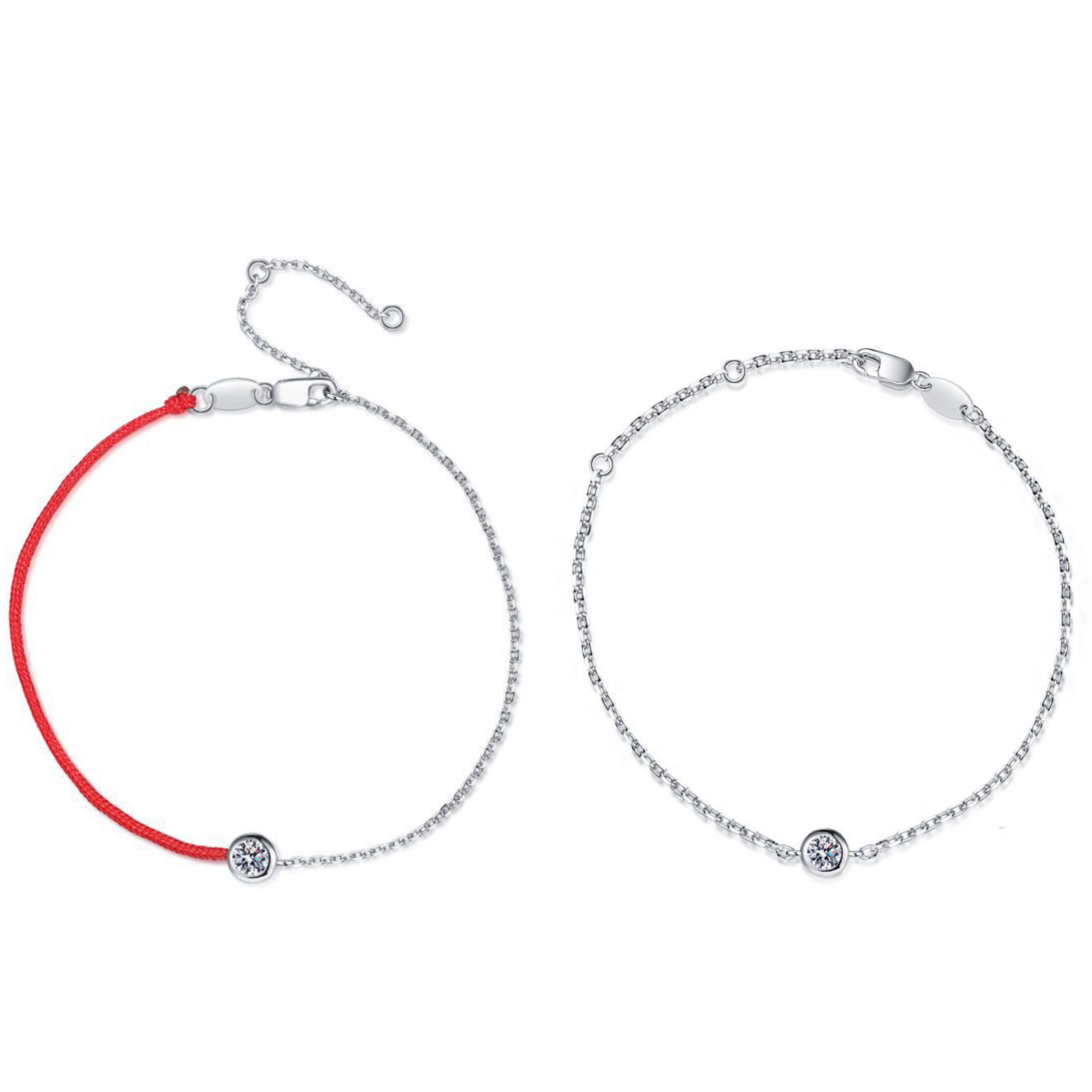 ブレスレット ROMANTINUER SN169 Magnetic Gemstone Bracelet Gemstone 6 x 8 mm. Red Ruby & White Zircon Bracelet 8.5