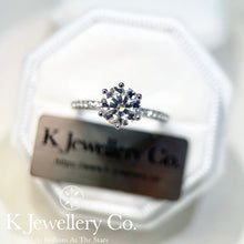 Load image into gallery viewer Moissanite 2ct Six Prongs Crown Ring Moissanite 2ct Crown High Setting Six Prongs Ring