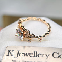 Load image into gallery viewer Moissanite Rose Vine Ring Moissanite vine rose ring