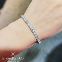 將圖片載入圖庫檢視器 Moissanite 12ct Full Paved Bangle 全圈莫桑石12卡手鐲