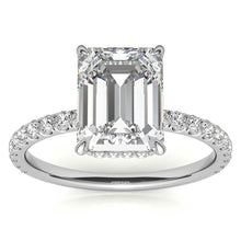 將圖片載入圖庫檢視器 Moissanite Radiant Cut/ Emerald Cut 4ct Ring 莫桑石祖母綠切/雷迪恩切圍鑲戒指