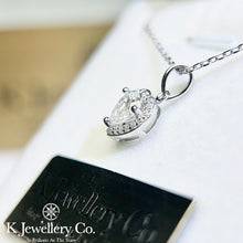 將圖片載入圖庫檢視器 Moissanite Heart Paved Necklace 莫桑石愛心型圍鑲頸鏈
