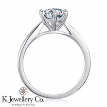 Load image into gallery viewer Moissanite Six Prong Ring Moissanite classic small arm six prong ring