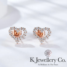 Load image into gallery viewer Moissanite Heart Ear Studs Moissanite love hollow earrings
