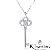 將圖片載入圖庫檢視器 Moissanite Crown Pave Key Necklace莫桑石皇冠鑰匙頸鏈