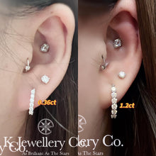 將圖片載入圖庫檢視器 Moissanite Micro Pave Earrings 莫桑石爪鑲耳圈