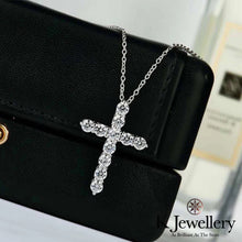 將圖片載入圖庫檢視器 Moissanite Cross Necklace 莫桑石十字架頸鍊