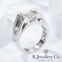 將圖片載入圖庫檢視器 Moissanite Men Horn Ring 莫桑石男款牛角戒指