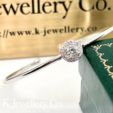 Load image into gallery viewer Moissanite Classic Round Halo Bangle Moissanite round bracelet