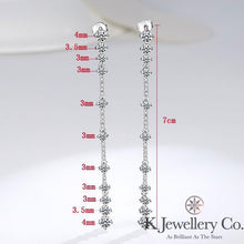 將圖片載入圖庫檢視器 Moissanite Full Paved Long Earrings 莫桑石滿鑽長耳環