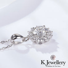將圖片載入圖庫檢視器 Moissanite Sun Flower Necklace莫桑石太陽花圍鑲頸鏈