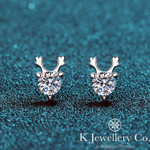 將圖片載入圖庫檢視器 Moissanite Deer Earrings