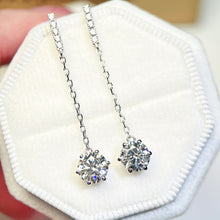 Load image into gallery viewer Moissanite Six Claws Drop Earrings Moissanite Six Claws Long Earrings