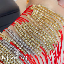 將圖片載入圖庫檢視器 Diamond 18K Gold Diamond Red Bracelet 18K金鑽石26分小紅繩