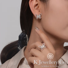 將圖片載入圖庫檢視器 Moissanite Butterfly Paved Ring 莫桑石全石蝴蝶戒指