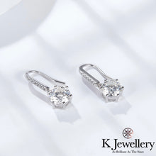 將圖片載入圖庫檢視器 Moissanite Six Claws Ear Hooks 莫桑石六爪耳鈎