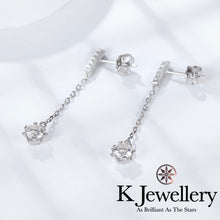 將圖片載入圖庫檢視器 Moissanite Snowflake Drop Earrings 莫桑石雪花長耳環