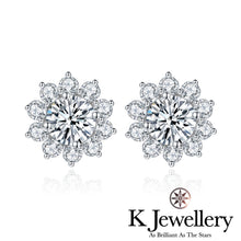 將圖片載入圖庫檢視器 Moissanite Sun Flower Ear Studs 莫桑石太陽花耳釘