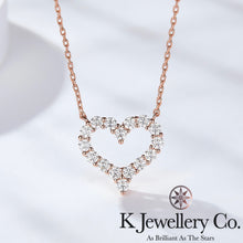 Load image into gallery viewer Moissanite Heart Paved Necklace Moissanite Love Medium Necklace