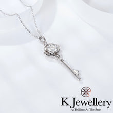 Load image into gallery viewer Moissanite Crown Key Necklace Moissanite Crown Key Necklace