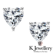將圖片載入圖庫檢視器 Moissanite Heart Shape Ear Studs 莫桑石愛心型鑽耳釘