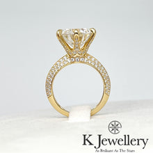 將圖片載入圖庫檢視器 Moissanite Setting Pave Ring 莫桑石六爪密鑲戒指