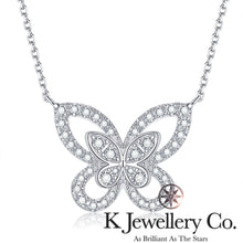 Load image into gallery viewer Moissanite Butterfly Silhouette Necklace Moissanite Phantom Butterfly Necklace