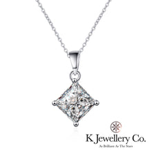 將圖片載入圖庫檢視器 Moissanite Princess Cut Necklace 莫桑石公主方頸鏈