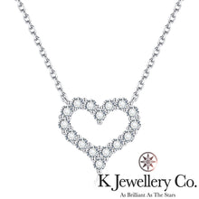 Load image into gallery viewer Moissanite Heart Paved Necklace Moissanite Love Medium Necklace