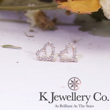 Load image into gallery viewer Moissanite Heart Ear Studs Moissanite love hollow earrings