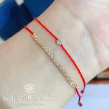 將圖片載入圖庫檢視器 Diamond 18K Gold Diamond Red Bracelet 18K金鑽石26分小紅繩