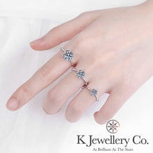 Load image into gallery viewer Moissanite Six Prong Ring Moissanite classic small arm six prong ring